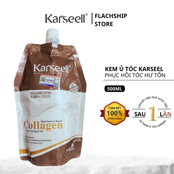 Kem hấp ủ xả phục hồi tóc collagen karseell maca 100ml phục hồi tóc hư tổn siêu mềm mượt hương nước hoa