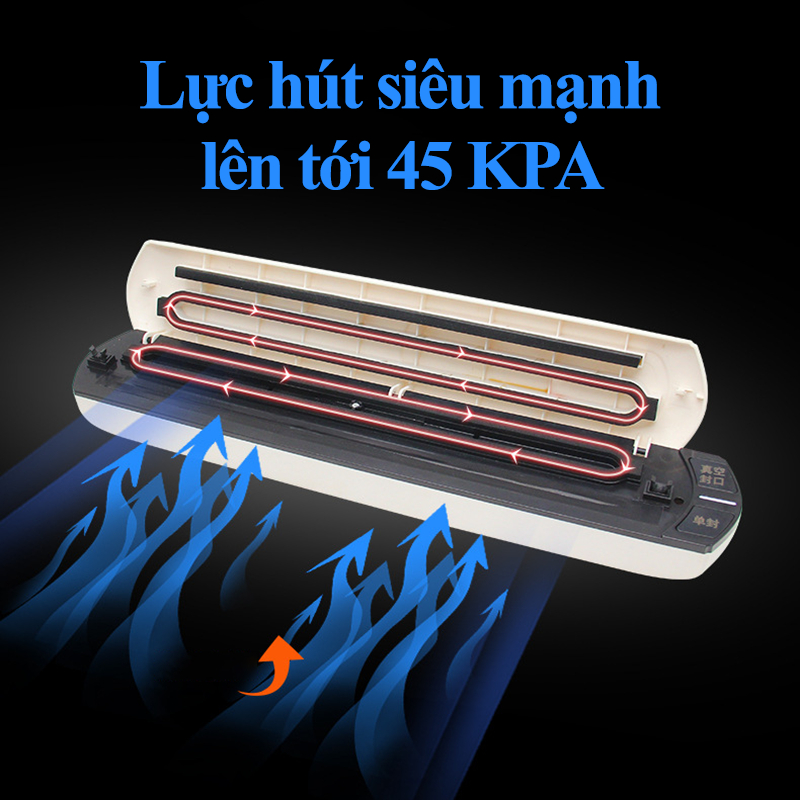 Máy Hút Chân Không Vacuum Sealer S, Ép Chân Không Thực Phẩm Gia Đình Khô Và Ướt Hàn Miệng Túi với mọi loại bịch, Lực Hút