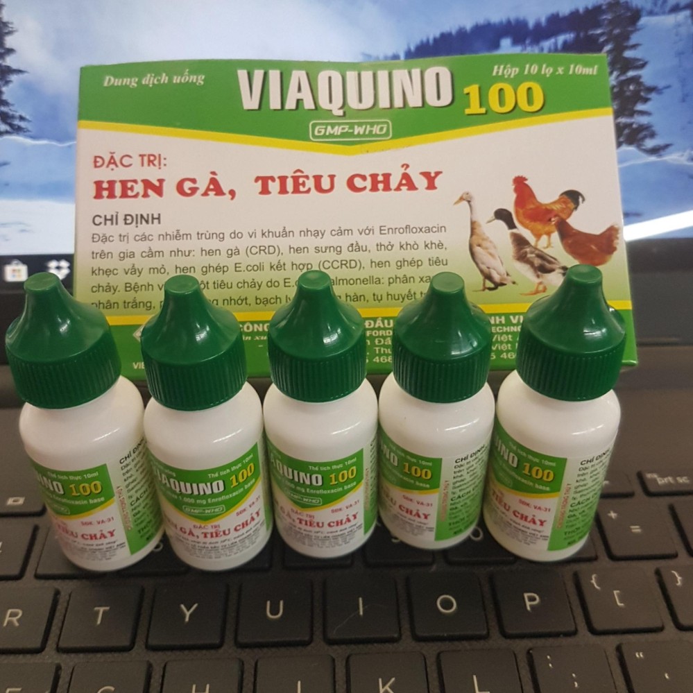 10 chai  phòng và trị hen gà,tiêu chảy gà chọi,gà đá,gà cảnh,chim cảnh 10ml