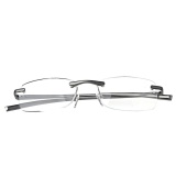 +1.5 Aluminum Metal Rimless Reading Glasses Presbyopic Eyeglass Resin Lense