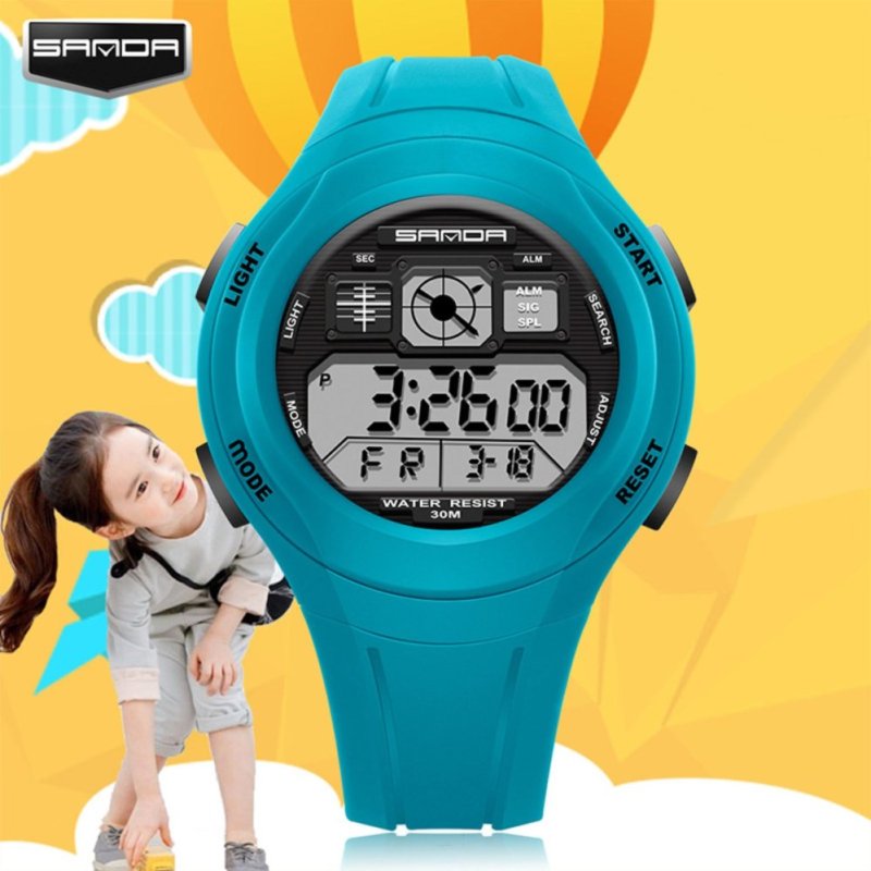 2017 Mới SANDA 313 Thể Thao Ngoài Trời Thời Trang Trẻ Em Kỹ Thuật Số Đồng Hồ Geneva Dây Silicone Đồng Hồ Trẻ Em Đa năng Hoạt Hình Đồng Hồ bé gái Bé Trai-quốc tế bán chạy