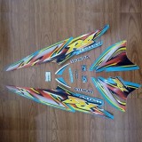 [SAO MÀ ĐẸP THẾ] Bộ tem tân trang xe mới Wave RS xanh vàng đẹp vô cùng OX85-IW9