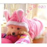 áo chó mèo cao cấp kiểu áo khoác bông tai thỏ hồng size xl ( dành cho chó mèo 5 - 8 kg) c2