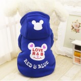 Áo chó mèo cao cấp kiểu áo khoác nỉ size m xanh