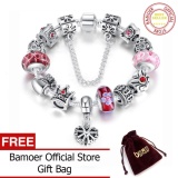 BAMOER Free Shpping Queen Jewelry Gelang Silver Charms 20CM Gelang Bracelet & Bangles With Queen Crown Beads Bracelet for Women PA1823