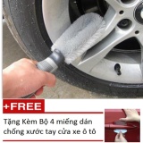 SIÊU HOT- Bàn chải cọ lốp oto,bàn chải vệ sinh lốp xe,bàn chải oto,bàn chải vệ sinh xe hơi,Bàn chải cọ rửa làm sạch lốp ô tô (Xám)  Tặng Kèm Bộ 4 miếng dán chống xước tay cửa xe ô tô