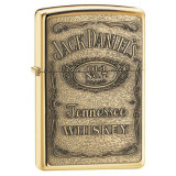Vỏ Hộp Quẹt Bật Lửa Zippo Jack Daniel's Label Brass Emblem Pocket Lighter