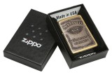 Hộp Quẹt Bật Lửa Zippo Jack Daniel's Label Brass Emblem Pocket Lighter (Vàng)