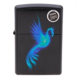 Zippo Phoenix-Burning Blue Black Matte Lighter 78072
