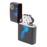Zippo Phoenix-Burning Blue Black Matte Lighter 78072