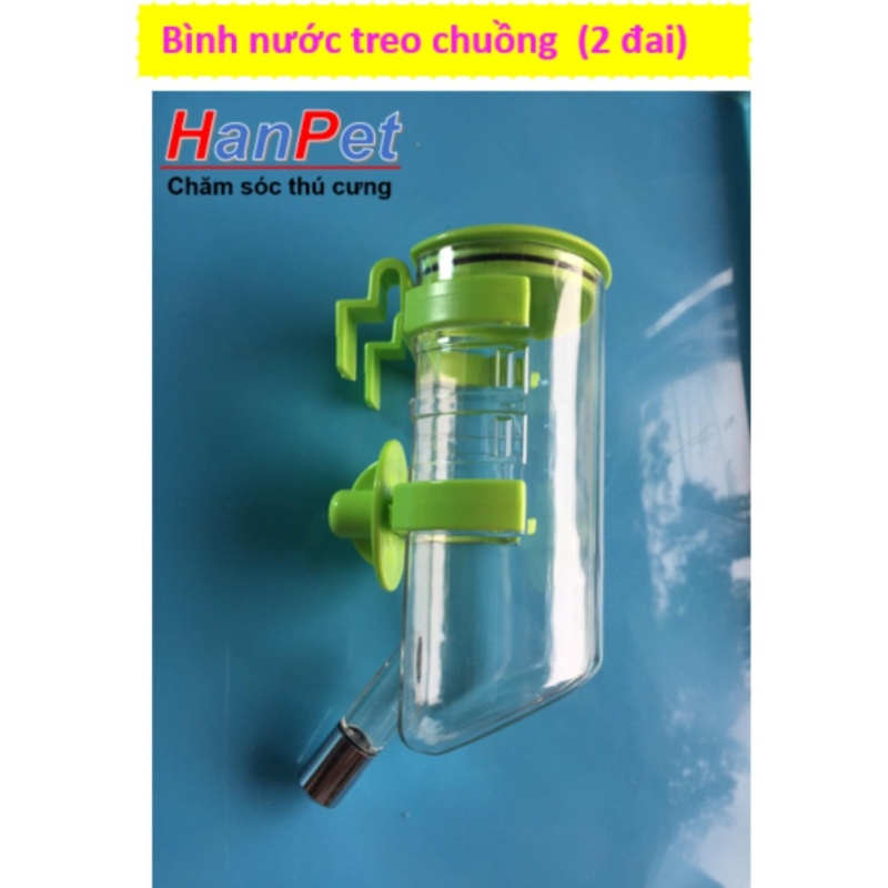 Hanapet-Bình uống nước tự động treo chuồng thú cưng (loại 350ml - 2 đai treo) UK 382.