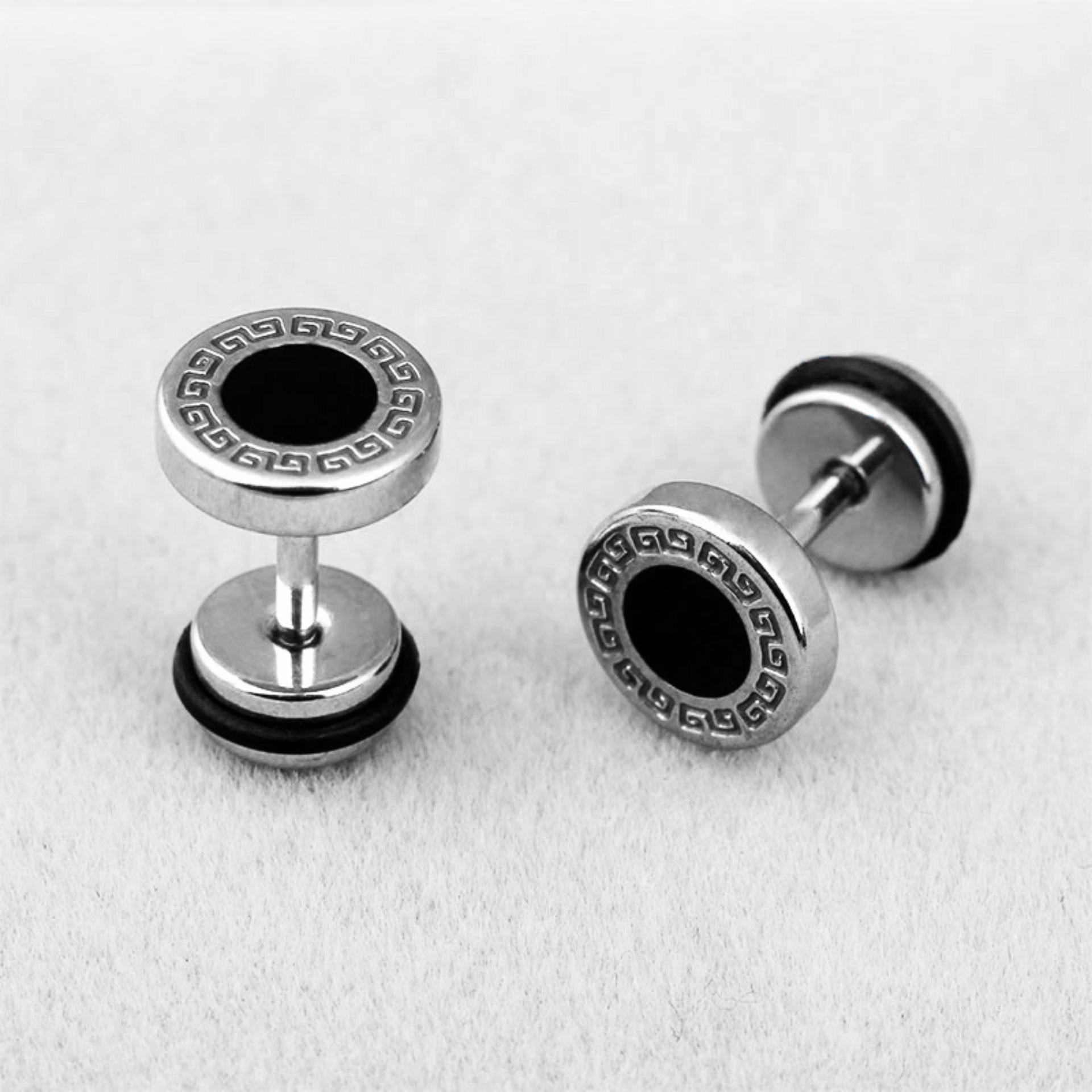 [HCM]Bộ 2 bông tai Hàn Quốc 8mm BT78 (màu bạc)
