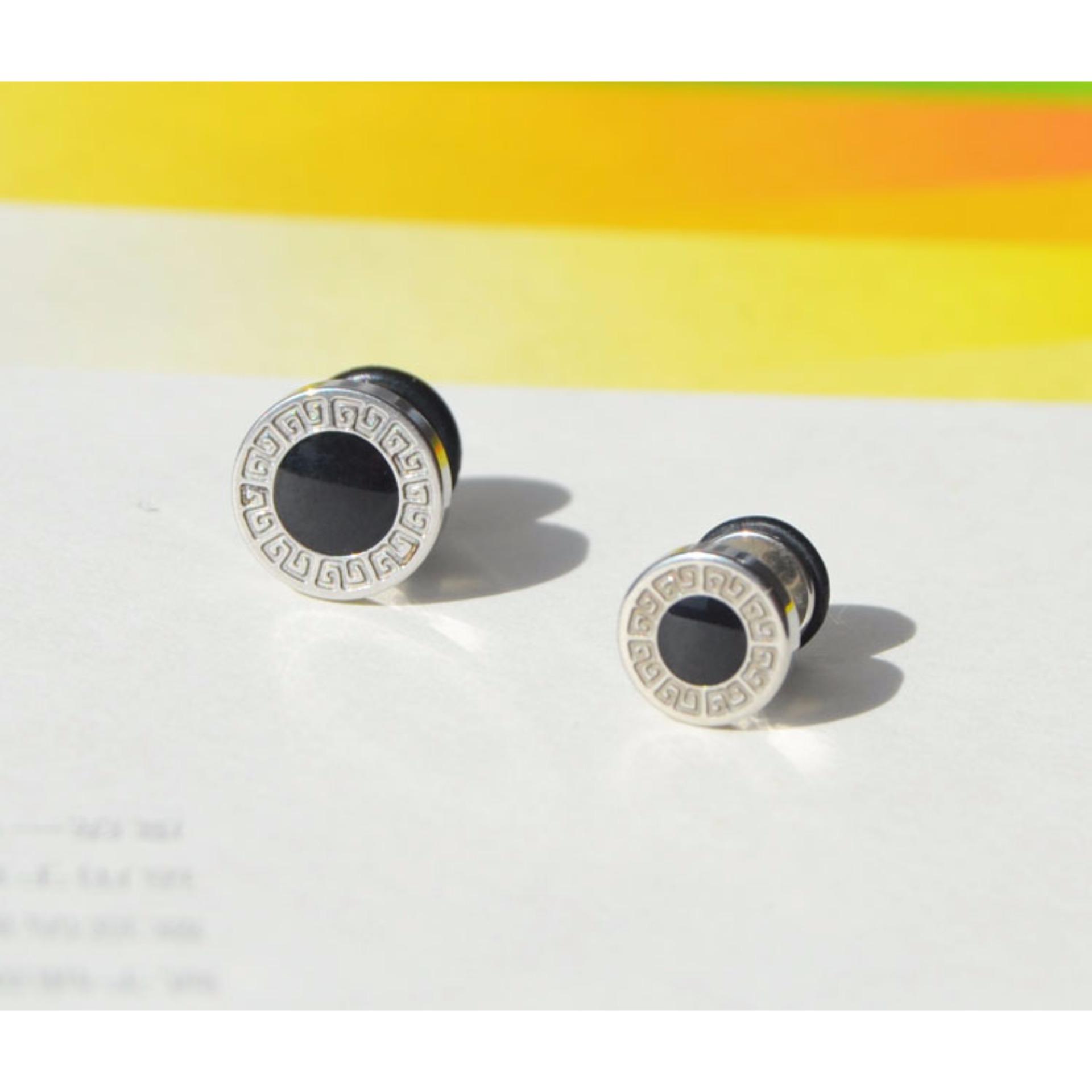 [HCM]Bộ 2 bông tai Hàn Quốc 8mm BT78 (màu bạc)