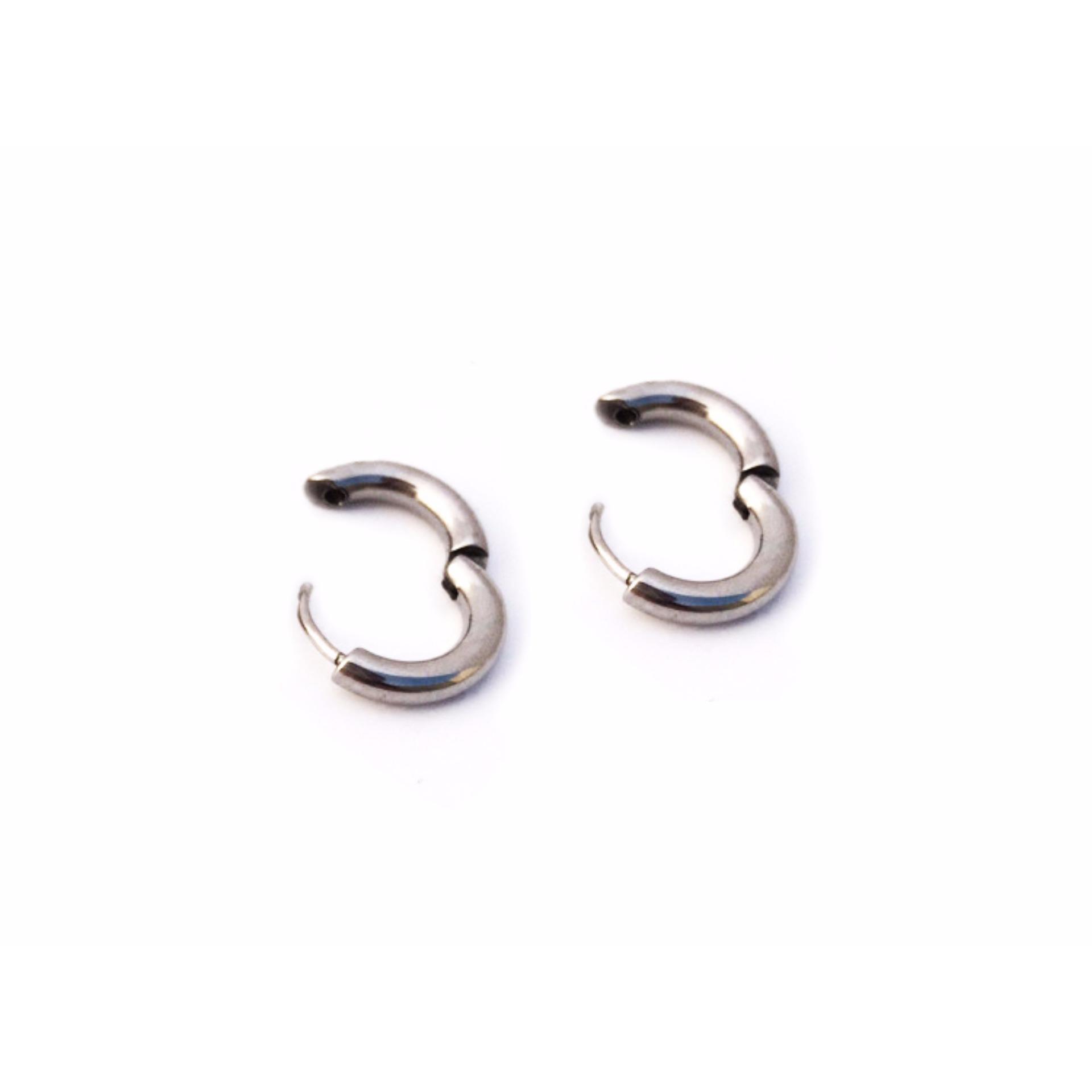 Bộ 2 bông tai inox 8mm BT233 (màu bạc)