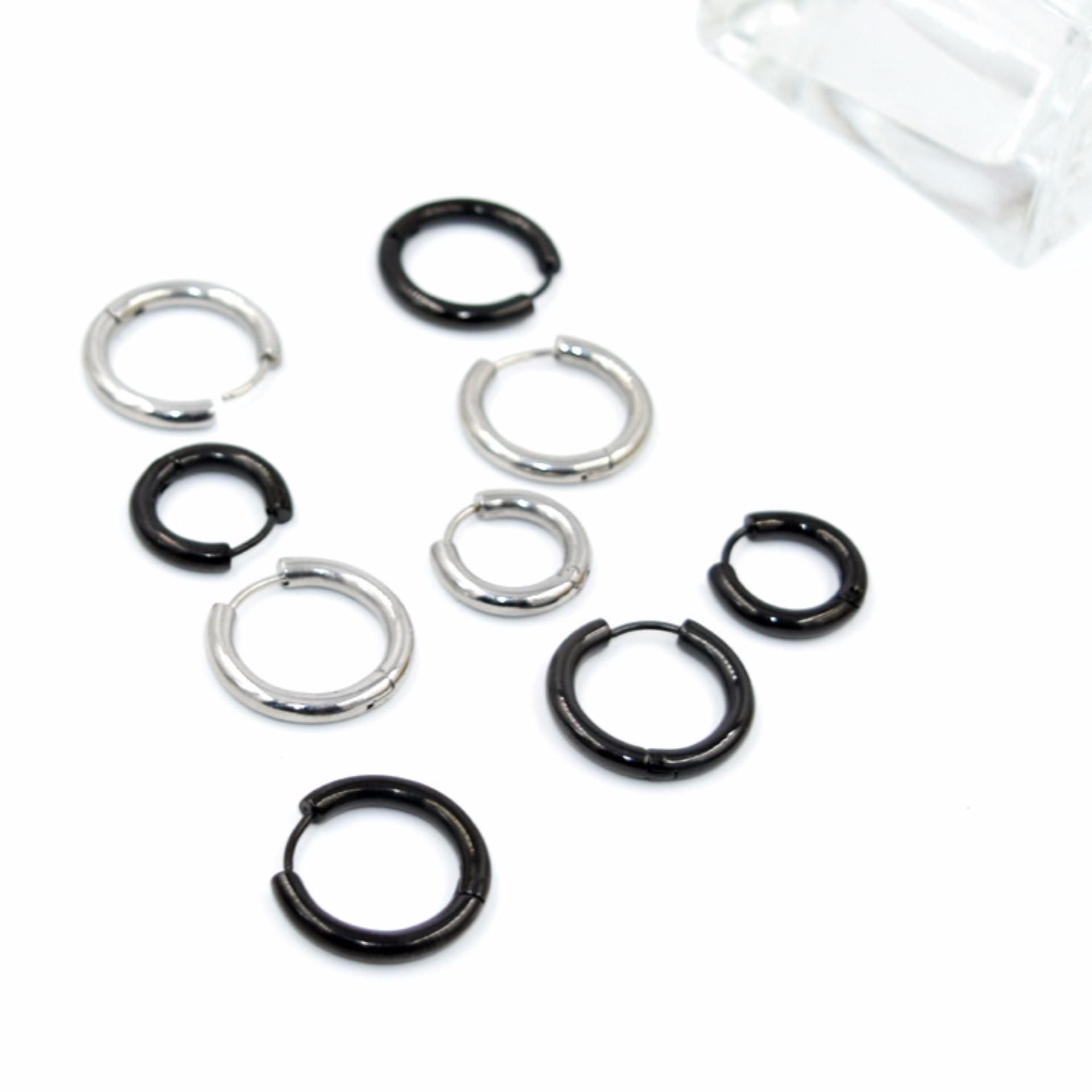 Bộ 2 bông tai inox 8mm BT233 (màu bạc)