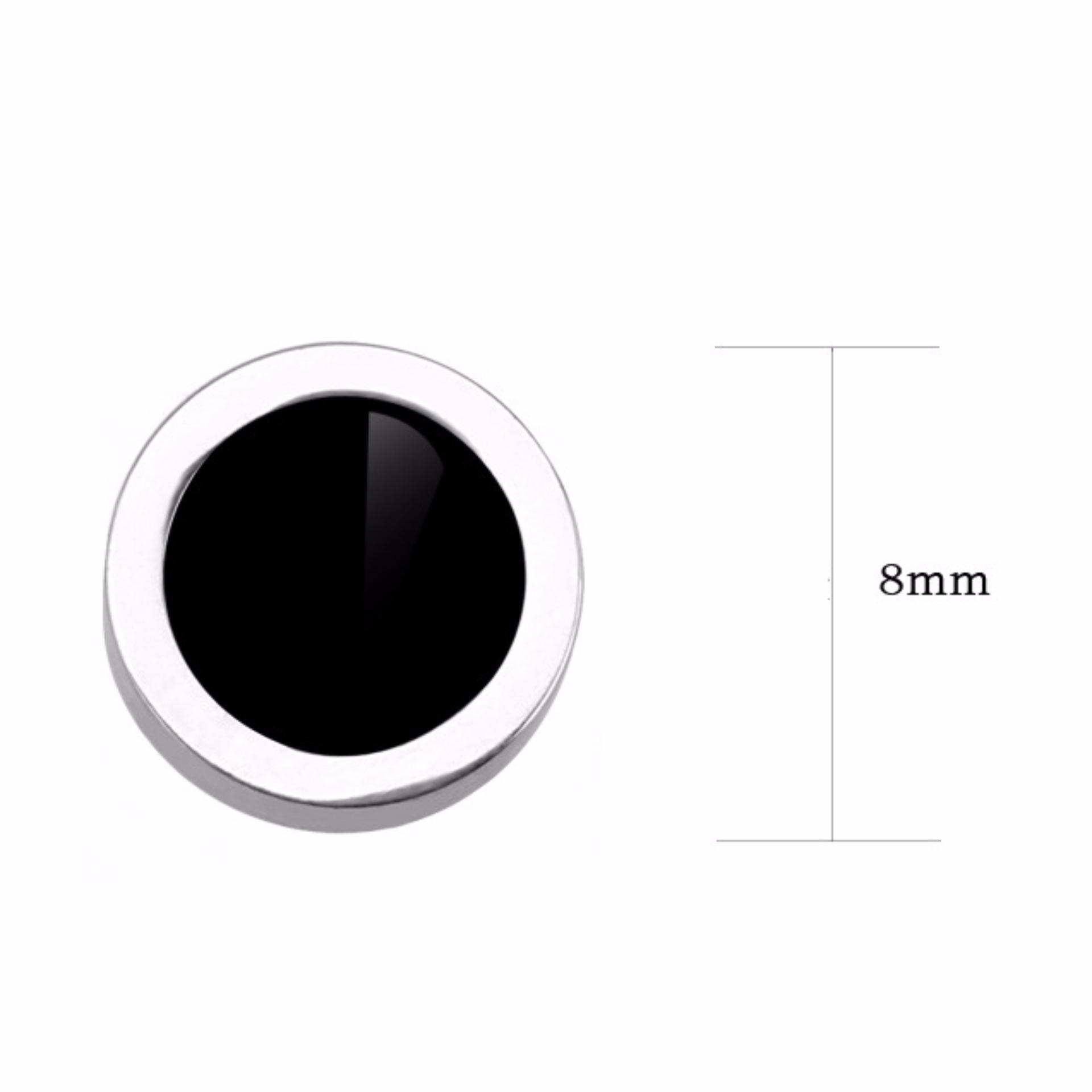 [HCM]Bộ 2 bông tai nam châm inox 8mm BNC01 (Màu Đen)
