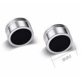 [HCM SHIP NHANH]Bộ 2 bông tai nam châm inox 8mm BNC01 (Màu Đen)