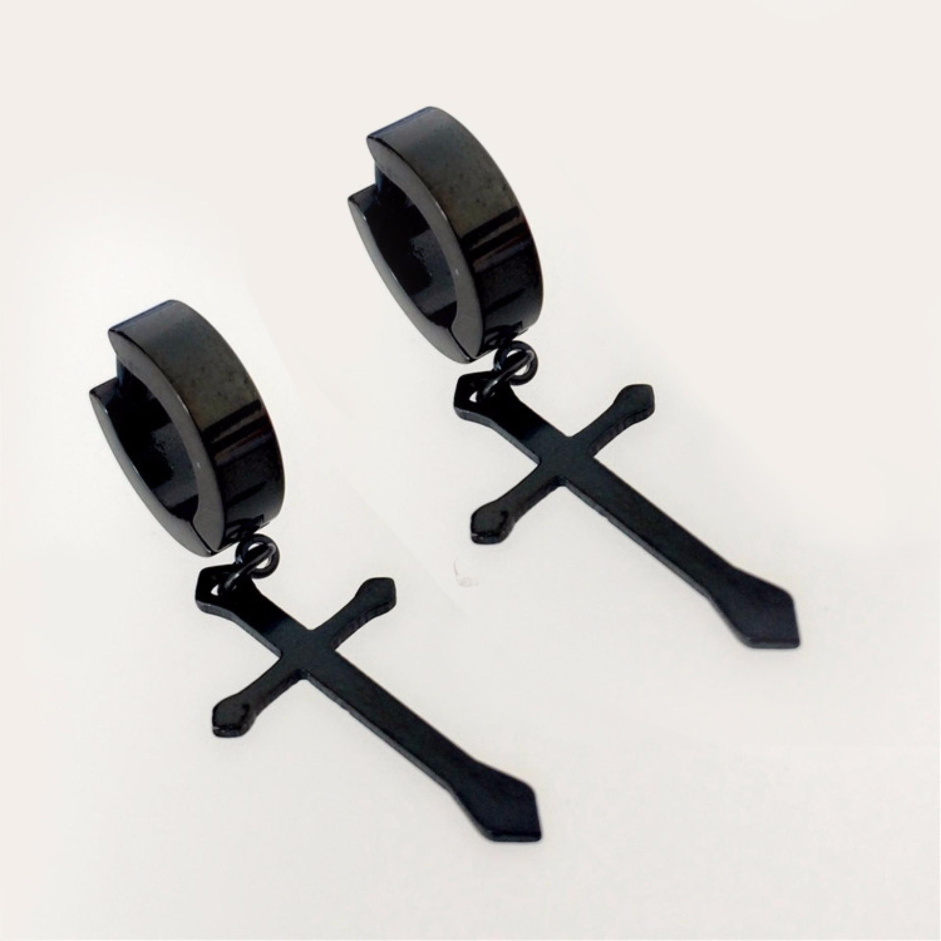 [HOÀN TIỀN MAX 6%][HCM]Bộ 2 bông tai thánh giá BT283 (màu đen)