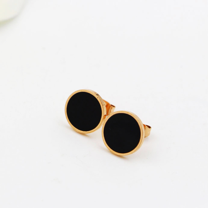 Bộ 2 bông tai titan hình tròn 8mm bt245