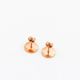 Bộ 2 bông tai Titan hình tròn 8mm BT245 (Màu đồng, tròng trắng)