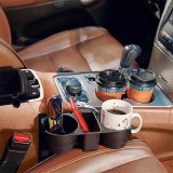 Bộ 2 khay để đồ khe ghế ô tô (Đen)