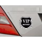 SIÊU HOT - Bộ 2 Logo Vip Motors dán xe oto (Bạc) 206277