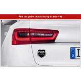 SIÊU HOT - Bộ 2 Logo Vip Motors dán xe oto (Bạc) 206277