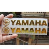 Bộ 2 miếng dán nổi chữ Yamaha ( Vàng)