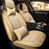 Áo ghế, Bộ 5 Áo bọc ghế DA CAO CẤP mềm mịn, dễ vệ sinh, bộ áo trùm ghế xe 5 chỗ trùm kín ghế, không hở sườn- bền đẹp giá tốt