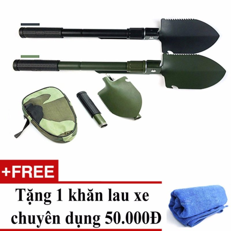 Bộ cuốc xẻng đa năng tiện dụng cho di du lịch và làm vườn + Tặng 1 khăn lau xe chuyên dụng