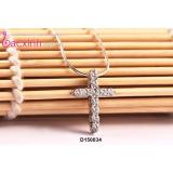 Bộ dây chuyền kèm mặt nữ trang sức bạc S925 Bạc Xinh - Mặt chữ thập đá - D150034