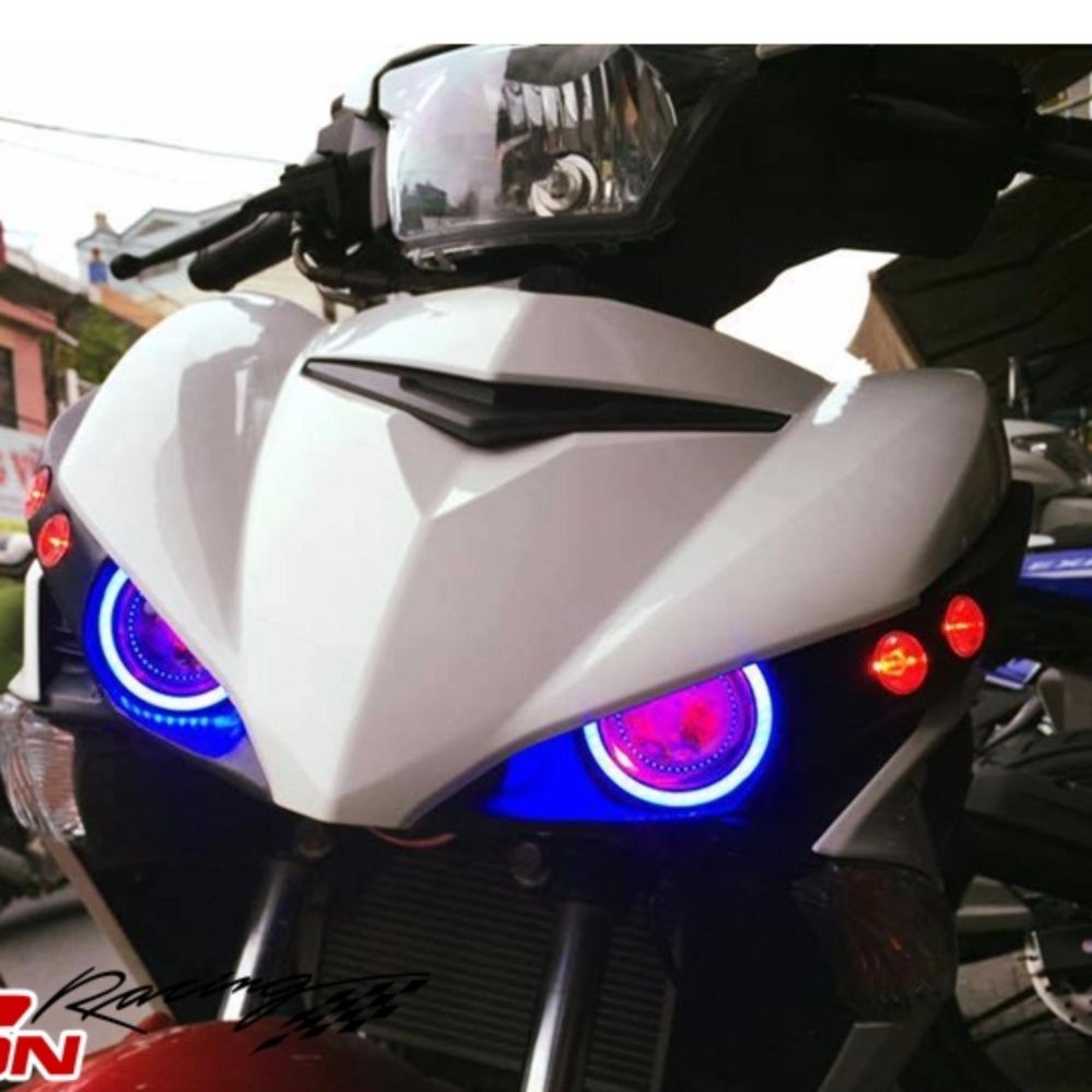 BỘ ĐÈN MẮT CÚ - EXCITER 150 (2 Angle eyes màu XANH DƯƠNG - 4 Led Xi nhan màu ĐỎ).