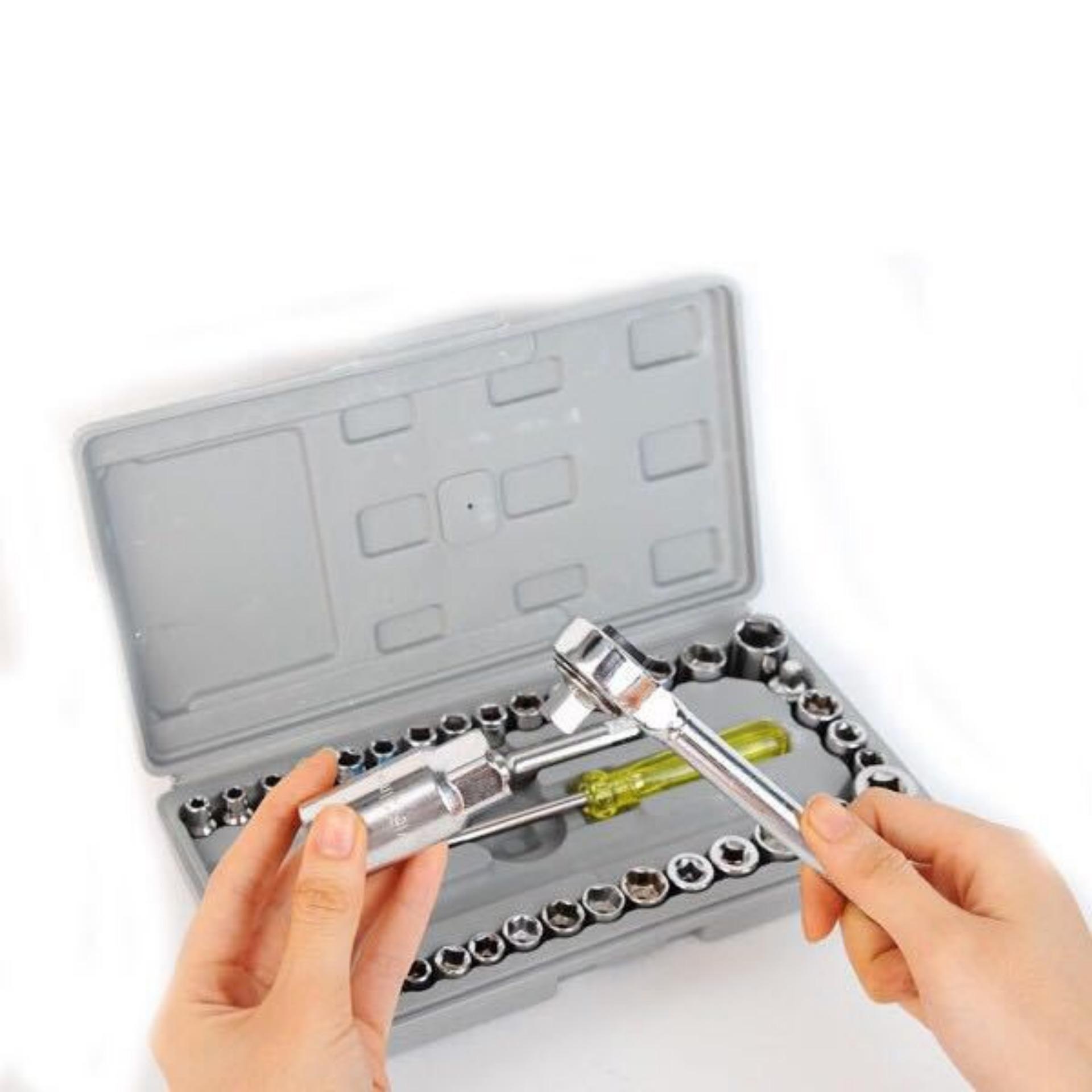 Bộ Khẩu mở siết ốc và bugi 40 chi tiết