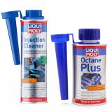 Bộ sản phẩm chăm sóc xe hơi (Phụ gia súc béc xăng cao cấp Liqui Moly Injection Cleaner 1803 & Phụ gia tăng chỉ số Octan Liqui Moly Octane Plus 2956 )