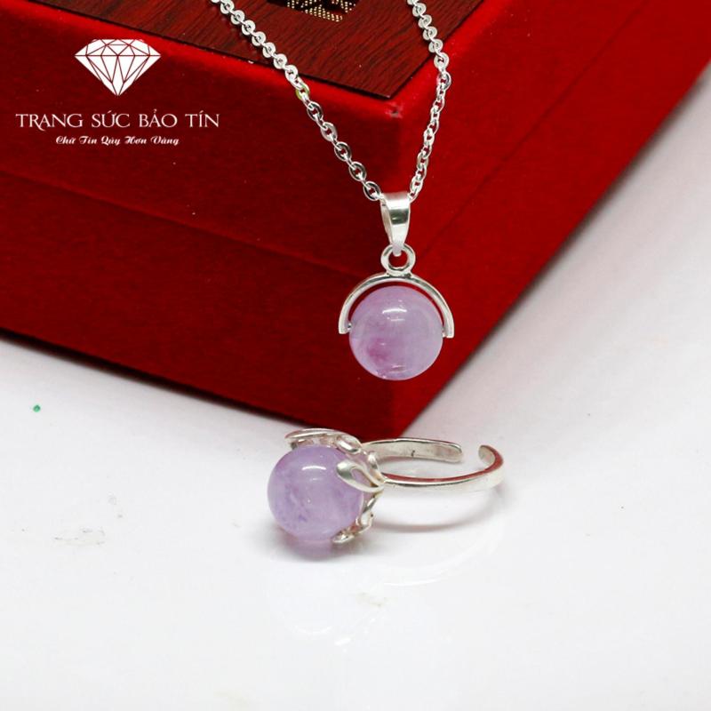 Bộ Trang Sức Bạc Phong Thủy Đá Thạch Anh Tím Mệnh Hỏa - Thổ BẢO TÍN (Tím)