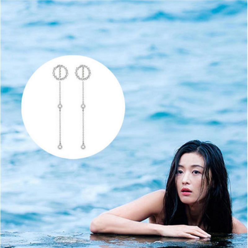 Bộ trang sức Bông Tai và Dây Chuyền HUYỀN THOẠI BIỂN XANH bạc 925 Hàn Quốc