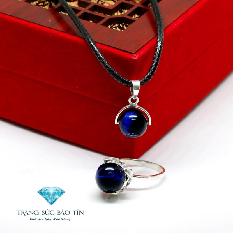 Bộ Trang Sức Phong Thủy Đá Mắt Hổ Xanh Dương Mệnh Thủy - Mộc BẢO TÍN (Xanh Dương)