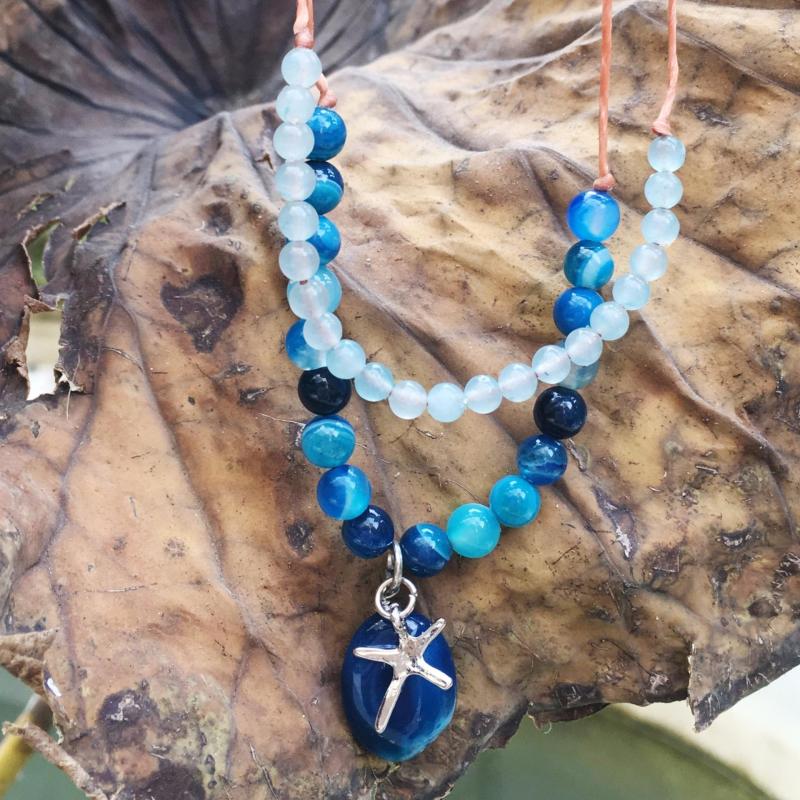Bộ trang sức Starfish Blue Jasper thương hiệu Elly Preston, USA