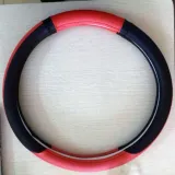 Bọc da vô lăng cho xe hơi cao cấp (Đỏ x Đen) 8176