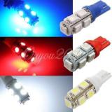 Bóng 9 tim led chân T10 gắn xe máy