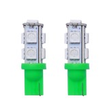 [HCM]Bóng 9 tim led chân T10 gắn xe máy (2 cái - sáng xanh lá)