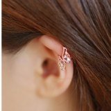 Bông Tai 1 Chiếc Đeo Vành Cánh Nhỏ Đính Hạt (bạc)