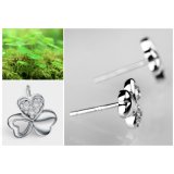 Bông tai cỏ 3 lá Bạc 925 trang sức Hàn Quốc