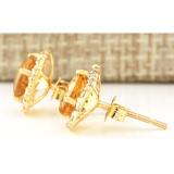 Bông tai đá thạch anh mạ vàng 14k