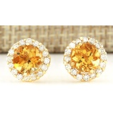 Bông tai đá thạch anh mạ vàng 14k