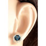 Bông tai đá thạch anh mạ vàng 14k