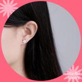 Bông Tai Hoa Sứ Đính Đá HK Bạc S00BT06