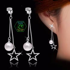 Bông tai Inox HQ Ngôi sao hạt châu tòn ten cực xinh HT275
