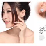Bông tai nữ bạc trái châu đính đá lấp lánh Hàn Quốc