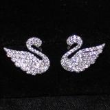 Bông Tai Thiên Nga Bạc 925 Đính Đá Tự Nhiên Cực Đẹp